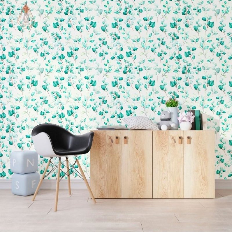 Papel de Parede Adesivo Folhas Verdes N012041 - Papel na Parede