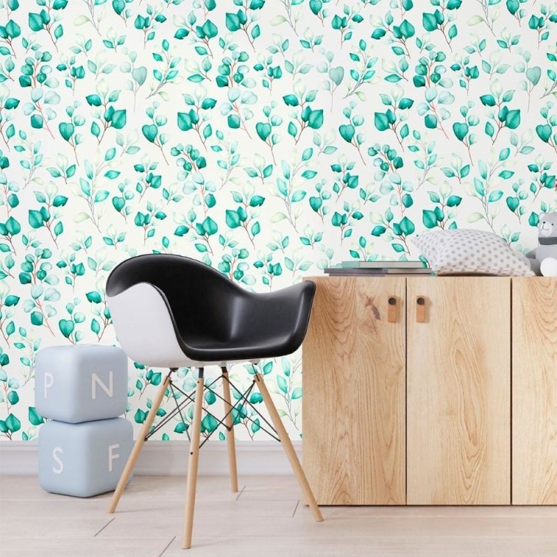 Papel de Parede Adesivo Folhas Verdes N012041 - Papel na Parede