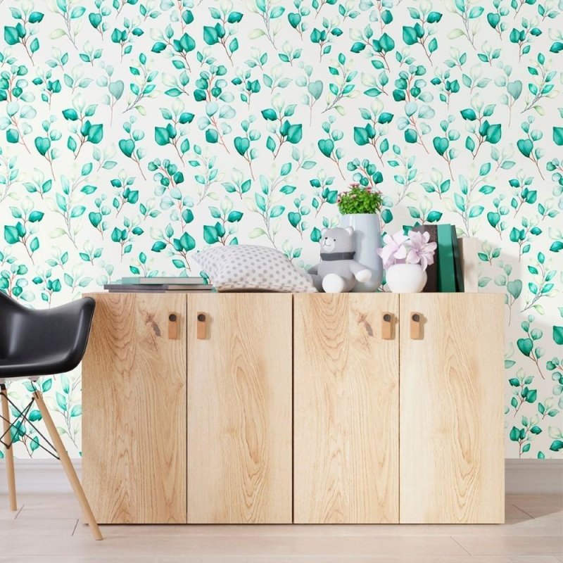 Papel de Parede Adesivo Folhas Verdes N012041 - Papel na Parede