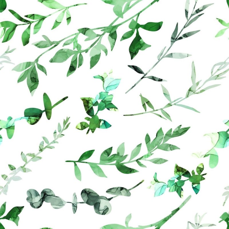Papel de Parede Adesivo Folhas Verdes N012079 - Papel na Parede