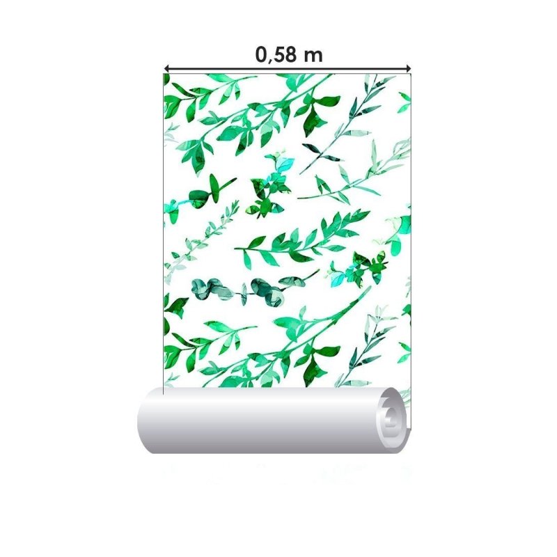 Papel de Parede Adesivo Folhas Verdes N012079 - Papel na Parede