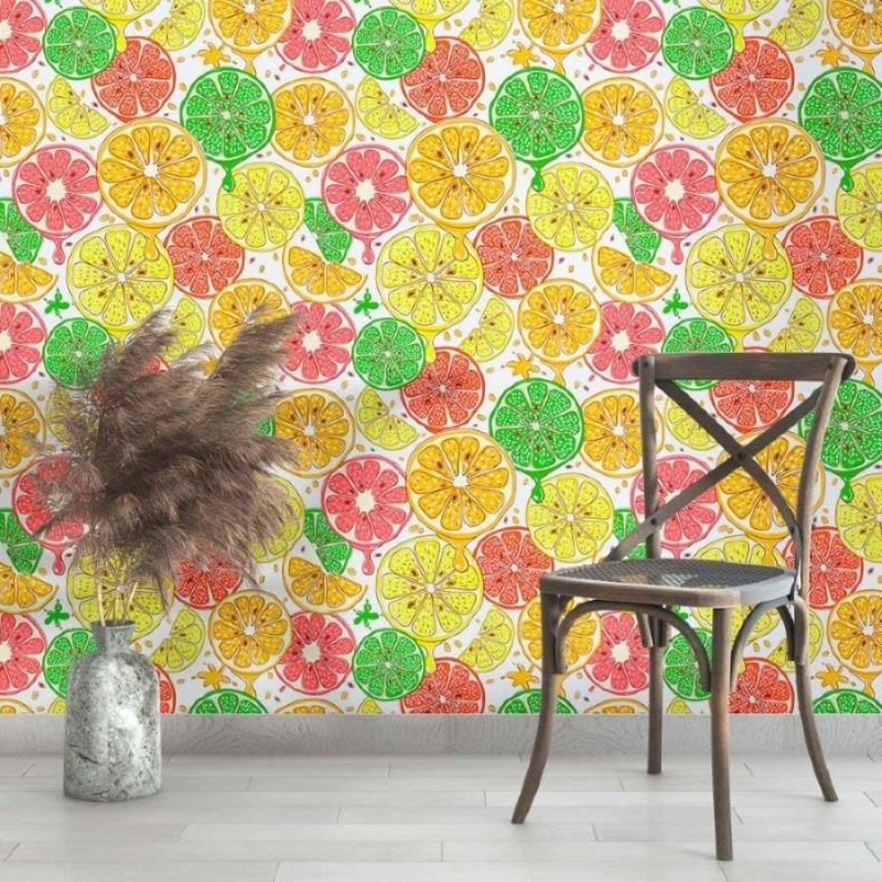 Papel de Parede Adesivo Frutas Cítricas N013060 - Papel na Parede