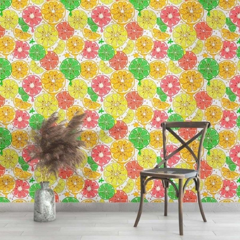 Papel de Parede Adesivo Frutas Cítricas N013060 - Papel na Parede