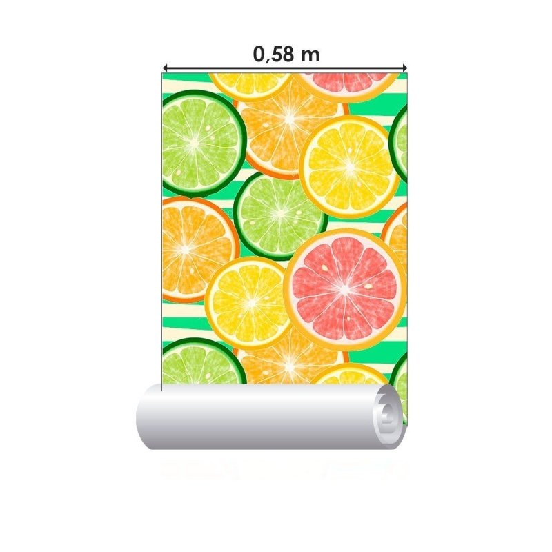 Papel de Parede Adesivo Frutas Cítricas N013191 - Papel na Parede