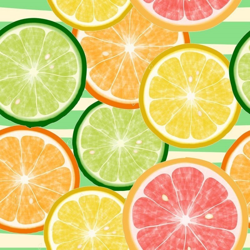 Papel de Parede Adesivo Frutas Cítricas N013191 - Papel na Parede