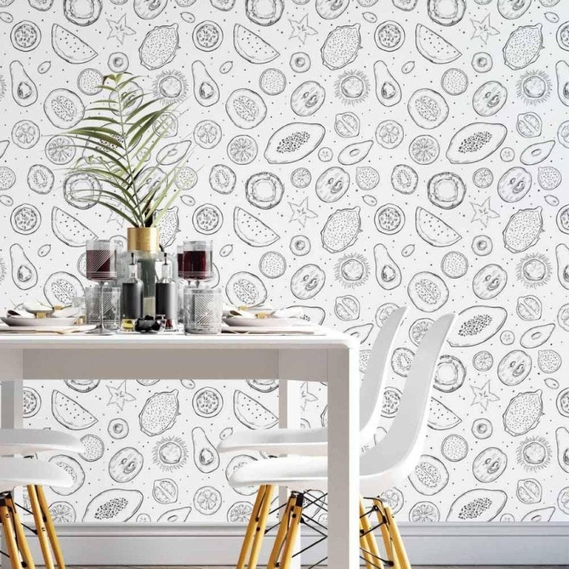 Papel de Parede Adesivo frutas exóticas N014083 - Papel na Parede