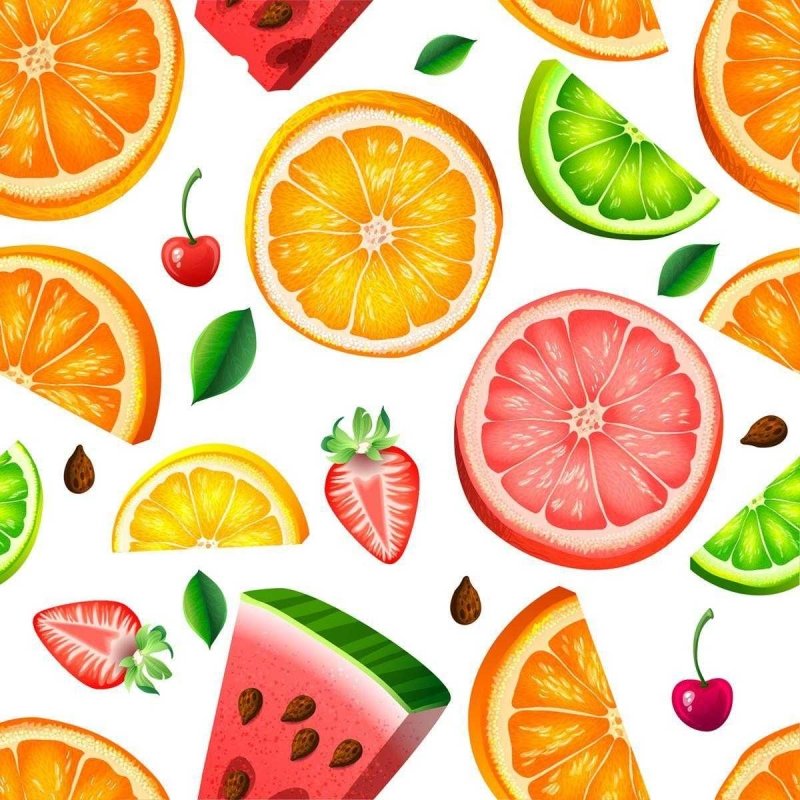 Papel de Parede Adesivo Frutas Tropicais Coloridas N04266 - Papel na Parede