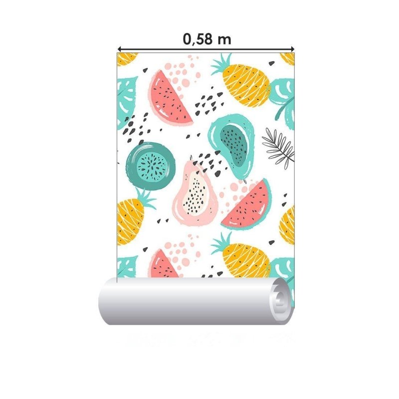 Papel de Parede Adesivo Frutas Tropicais N012051 - Papel na Parede