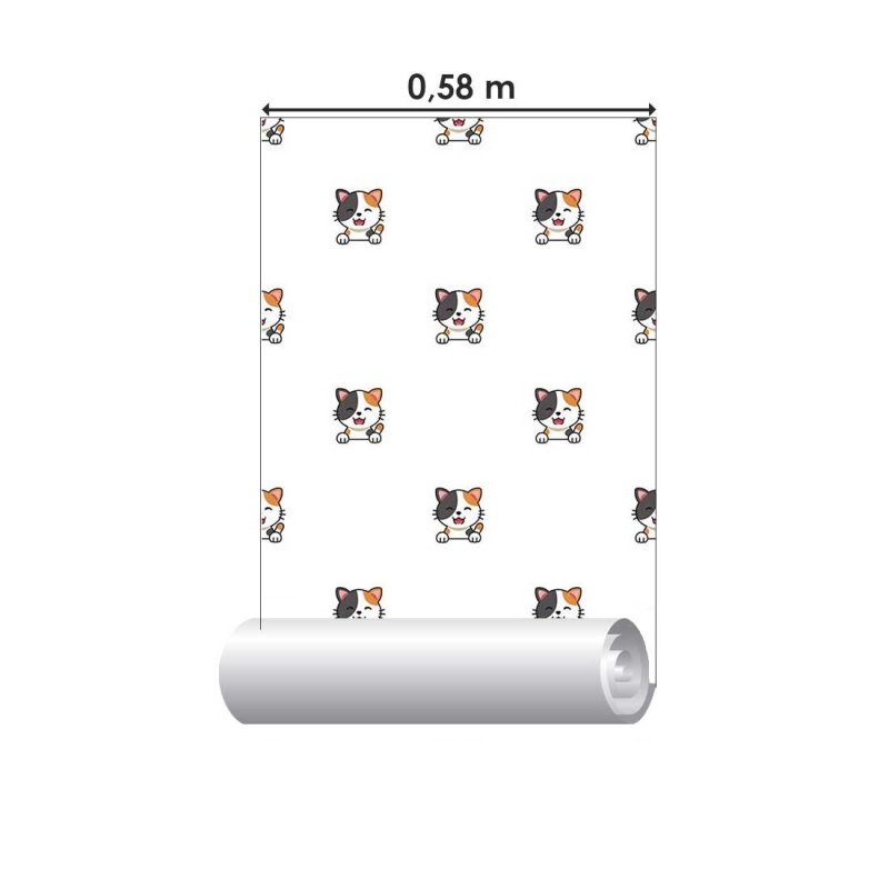 Papel de Parede Adesivo Gatinhos Cartoon N08023 - Papel na Parede