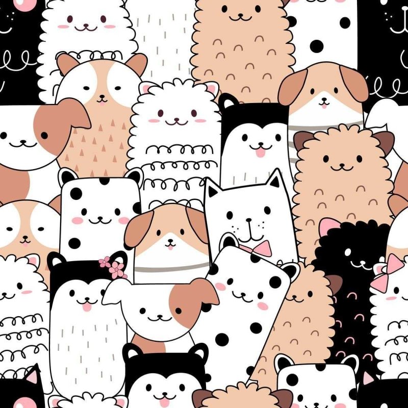 Papel de Parede Adesivo Gatinhos e Cachorros N04050 - Papel na Parede