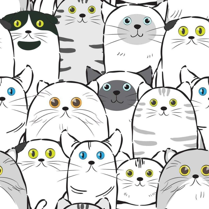Papel de Parede Adesivo Gatinhos Minimalistas N04049 - Papel na Parede