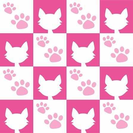 Papel de Parede Adesivo Gatos Rosa 12 - Papel na Parede