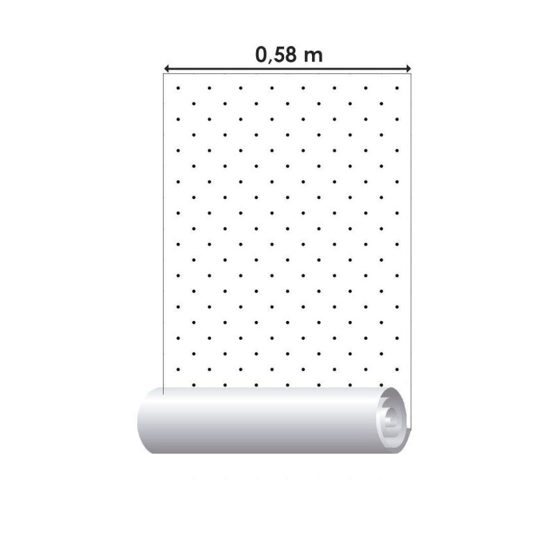 Papel de Parede Adesivo Geomátrico Poá P&B N012032 - Papel na Parede