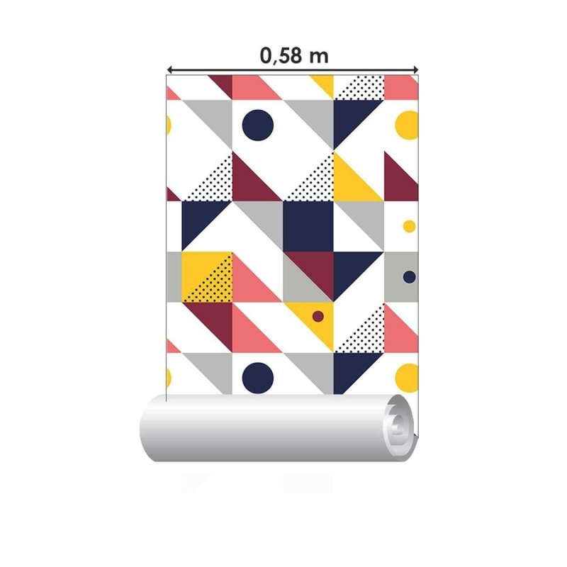 Papel de Parede Adesivo Geomátrico Retrô N06136 - Papel na Parede