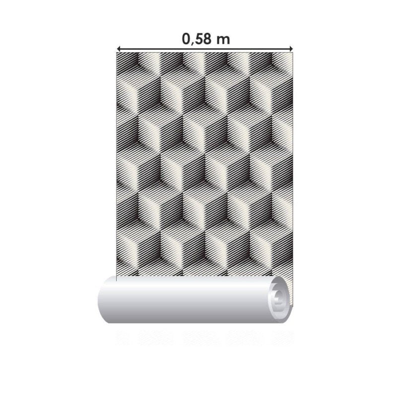 Papel de Parede Adesivo Geométrico 3D Cubos N016005 - Papel na Parede