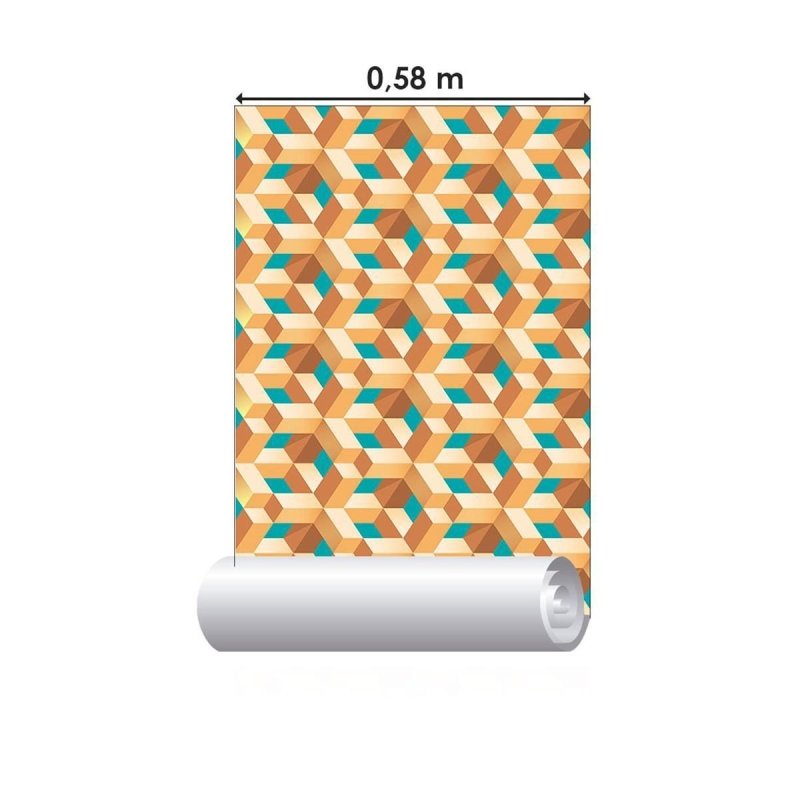 Papel de Parede Adesivo Geométrico 3D N010129 - Papel na Parede