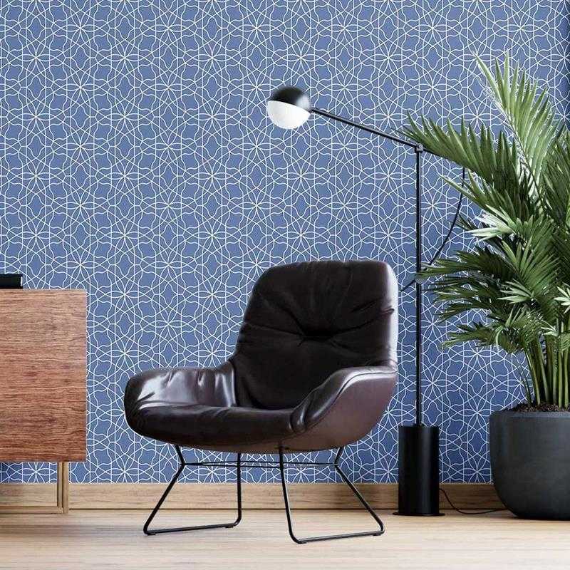 Papel de Parede Adesivo Geométrico Abstrato Azul N05216 - Papel na Parede