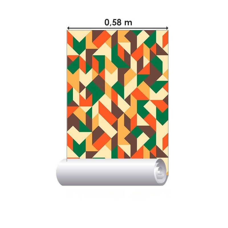 Papel de Parede Adesivo Geométrico Abstrato Colorido N013007 - Papel na Parede