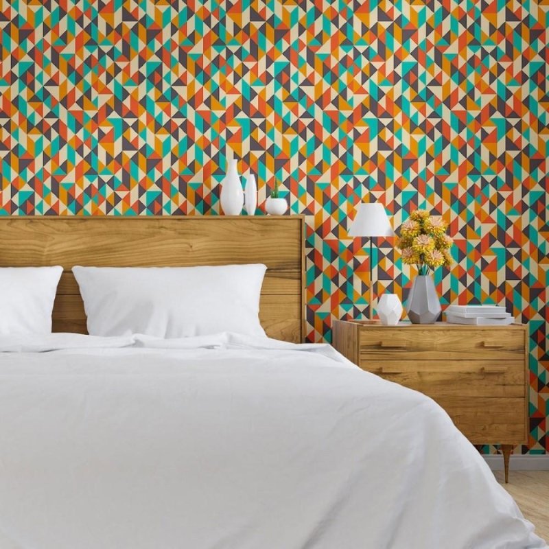 Papel de Parede Adesivo Geométrico Abstrato Colorido N013008 - Papel na Parede