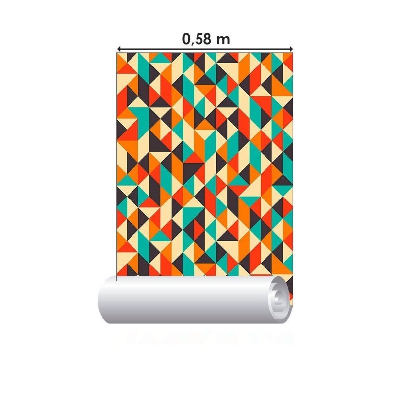 Papel de Parede Adesivo Geométrico Abstrato Colorido N013008 - Papel na Parede