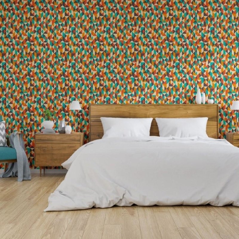 Papel de Parede Adesivo Geométrico Abstrato Colorido N013008 - Papel na Parede