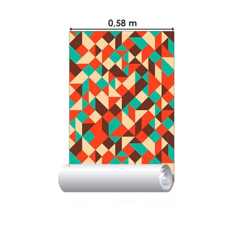 Papel de Parede Adesivo Geométrico Abstrato Colorido N013009 - Papel na Parede