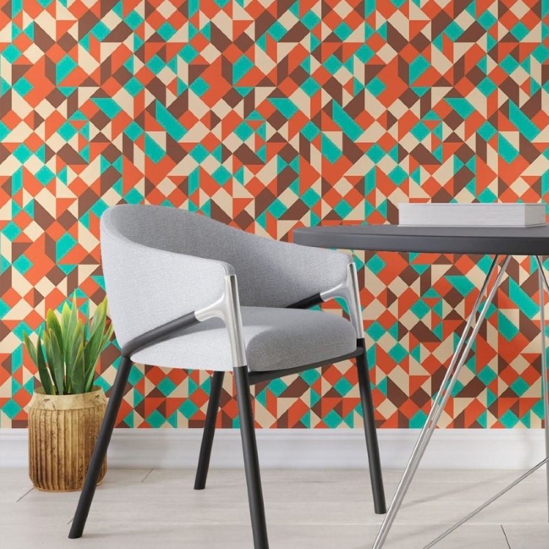 Papel de Parede Adesivo Geométrico Abstrato Colorido N013009 - Papel na Parede