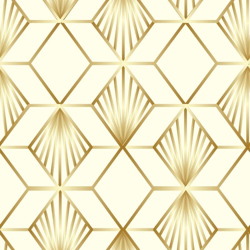 Papel de Parede Adesivo Geométrico Abstrato Dourado N08130 - Papel na Parede