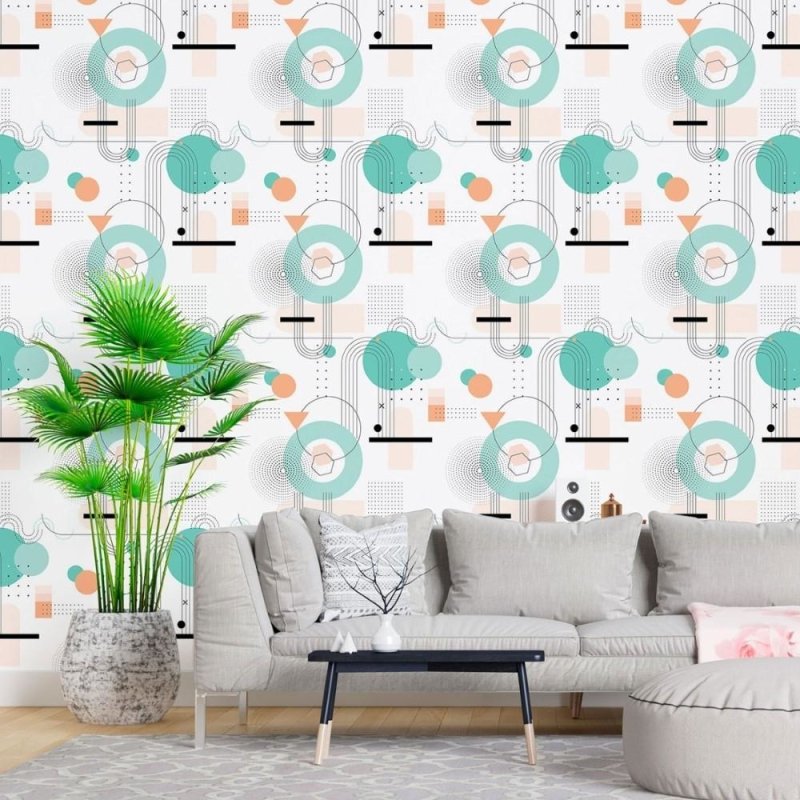 Papel de Parede Adesivo Geométrico Abstrato N015056 - Papel na Parede