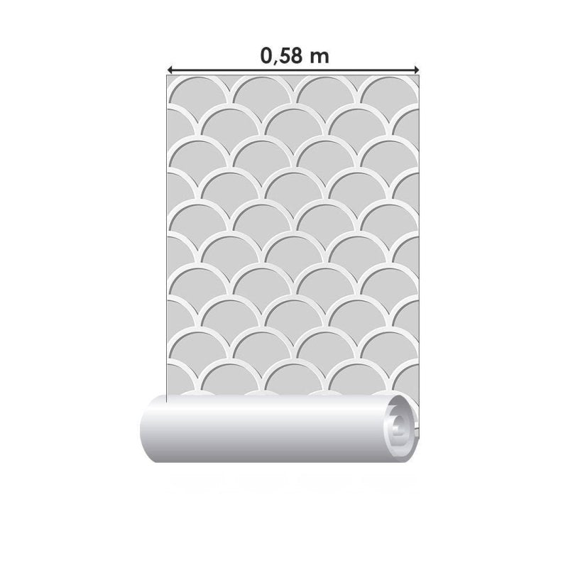 Papel de Parede Adesivo Geométrico Arcos Escamas N015119 - Papel na Parede