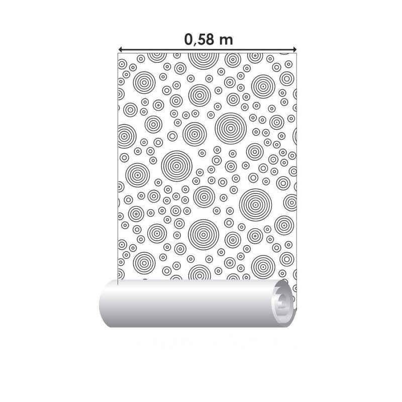 Papel de Parede Adesivo Geométrico Bolinhas Colorir N017053 - Papel na Parede