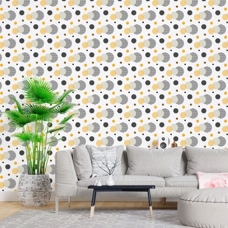 Papel de Parede Adesivo Geométrico Bolinhas N015057 - Papel na Parede
