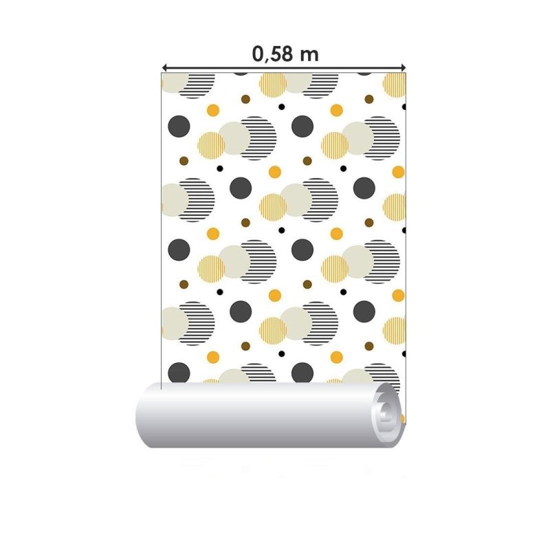 Papel de Parede Adesivo Geométrico Bolinhas N015057 - Papel na Parede