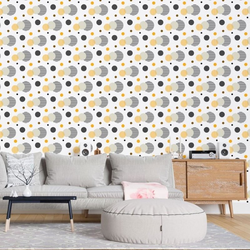 Papel de Parede Adesivo Geométrico Bolinhas N015057 - Papel na Parede