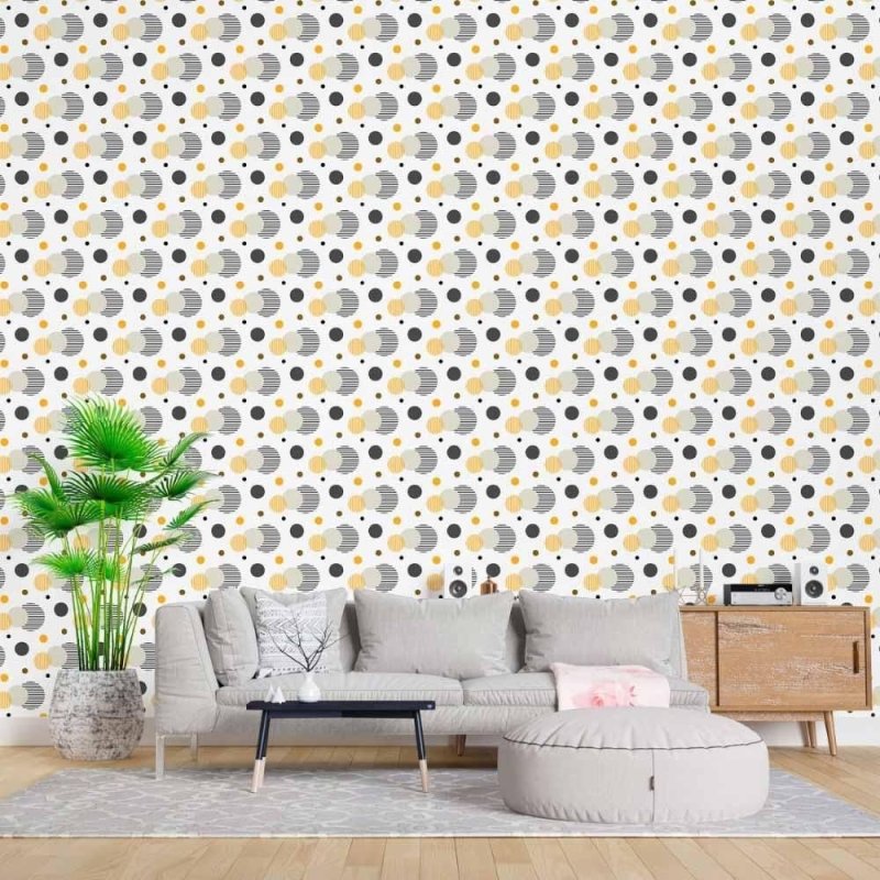 Papel de Parede Adesivo Geométrico Bolinhas N015057 - Papel na Parede