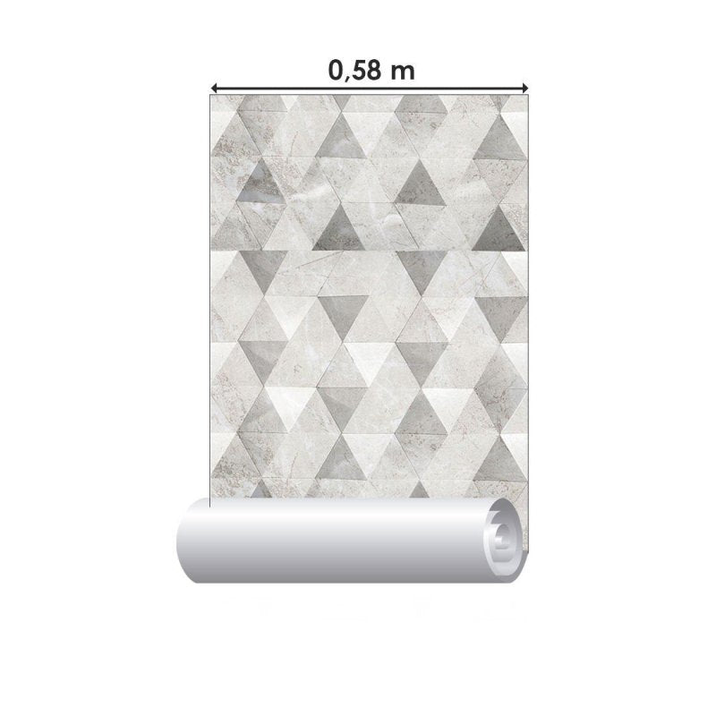 Papel de Parede Adesivo Geométrico Cimento N019051 - Papel na Parede