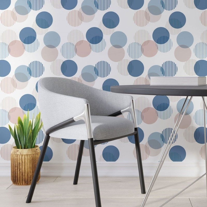 Papel de Parede Adesivo Geométrico Círculos N013275 - Papel na Parede