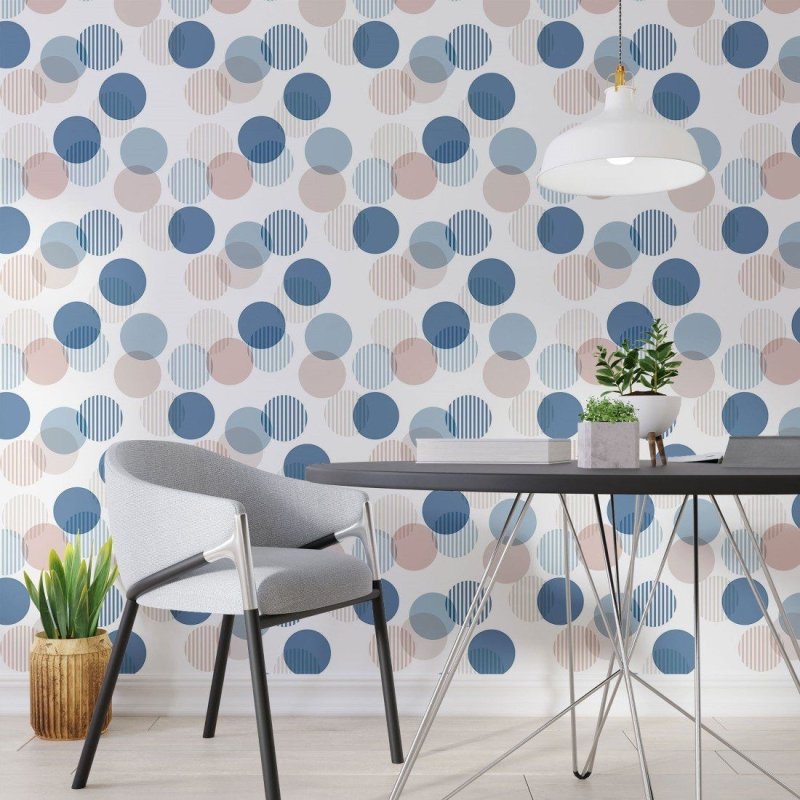 Papel de Parede Adesivo Geométrico Círculos N013275 - Papel na Parede