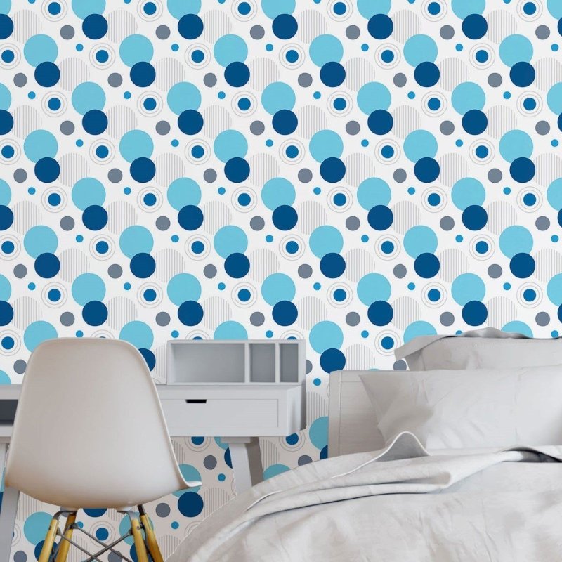 Papel de Parede Adesivo Geométrico Circulos N016068 - Papel na Parede