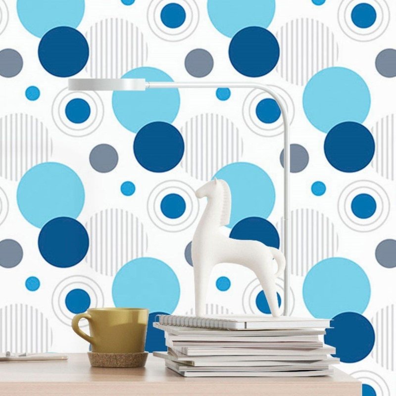 Papel de Parede Adesivo Geométrico Circulos N016068 - Papel na Parede