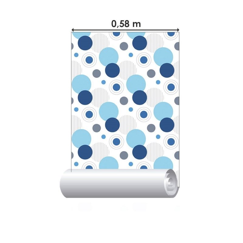 Papel de Parede Adesivo Geométrico Circulos N016068 - Papel na Parede