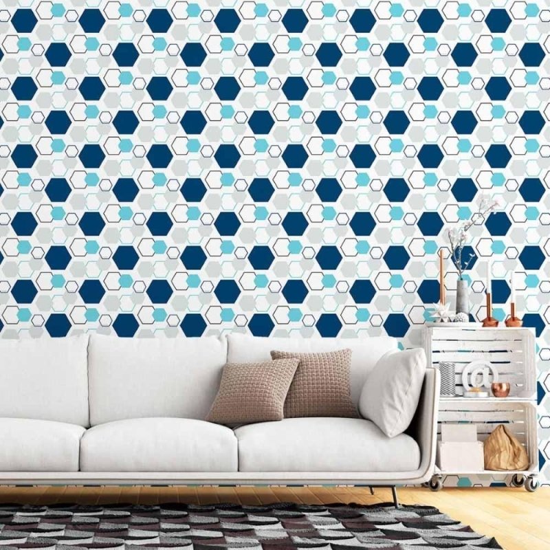Papel de Parede Adesivo Geométrico Colmeia N015058 - Papel na Parede