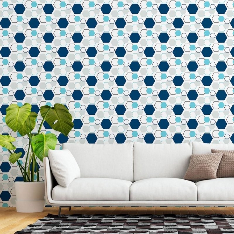 Papel de Parede Adesivo Geométrico Colmeia N015058 - Papel na Parede