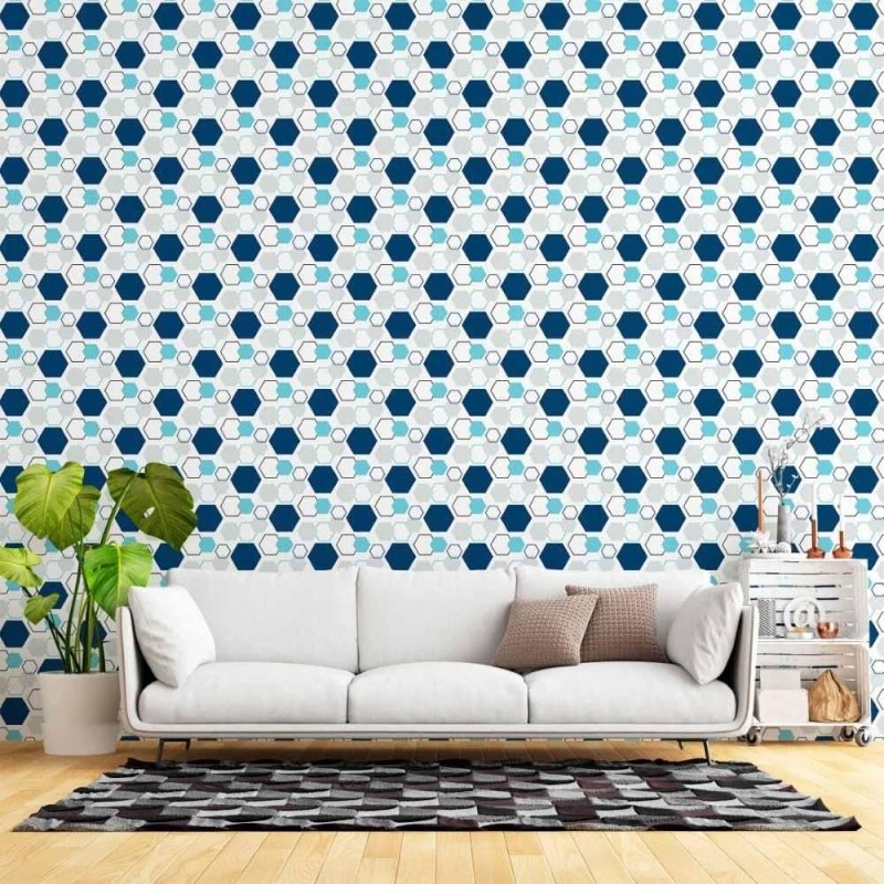 Papel de Parede Adesivo Geométrico Colmeia N015058 - Papel na Parede