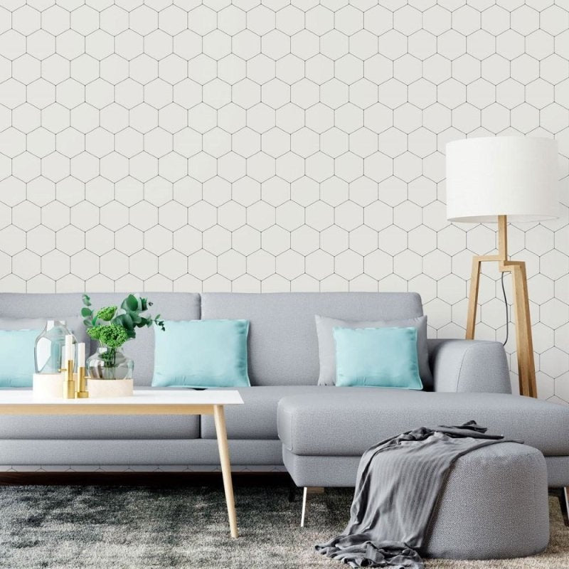 Papel de Parede Adesivo Geométrico Colmeia N015156 - Papel na Parede
