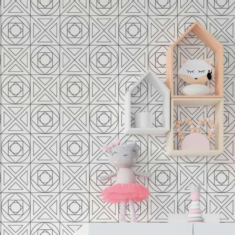 Papel de Parede Adesivo Geométrico Colorir N018026 - Papel na Parede