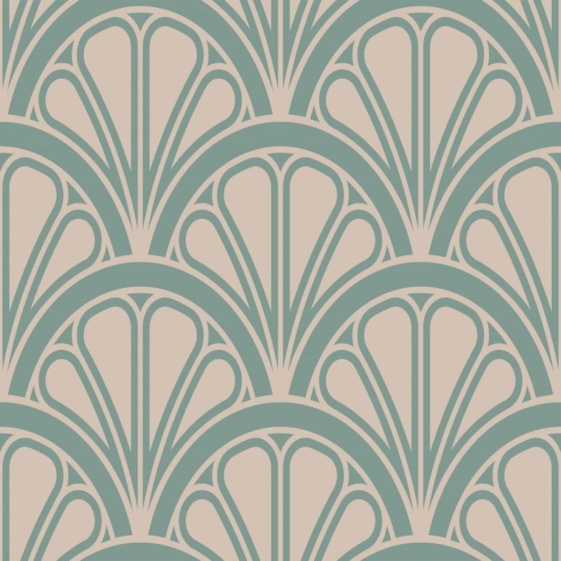 Papel de Parede Adesivo Geométrico Conchas Art Deco N014029 - Papel na Parede