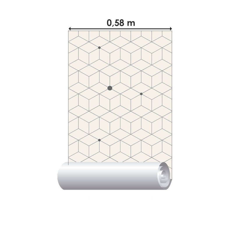 Papel de Parede Adesivo Geométrico Cubos N013021 - Papel na Parede