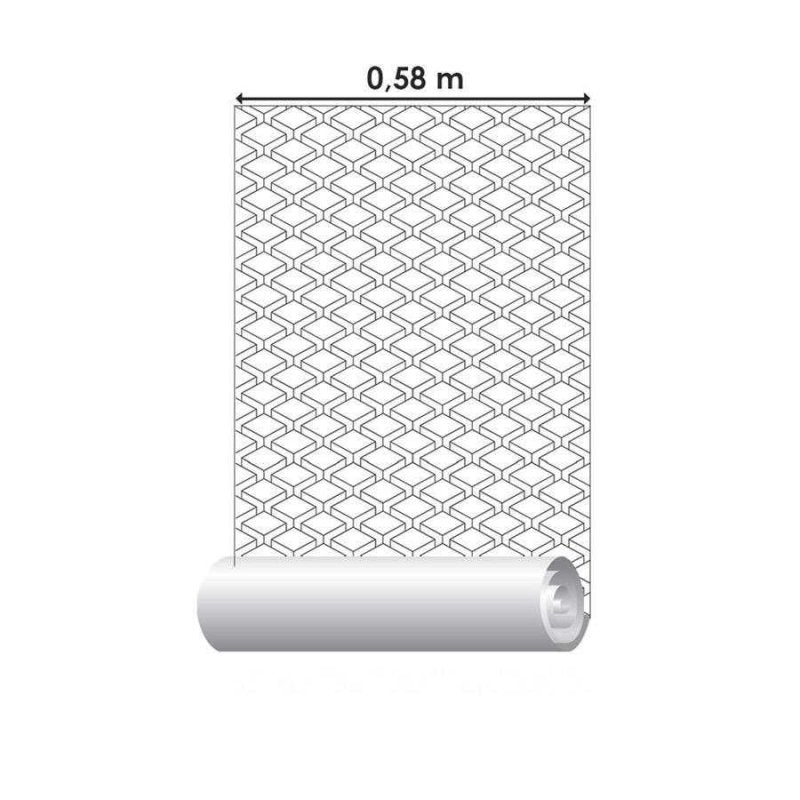 Papel de Parede Adesivo Geométrico Cubos N06164 - Papel na Parede