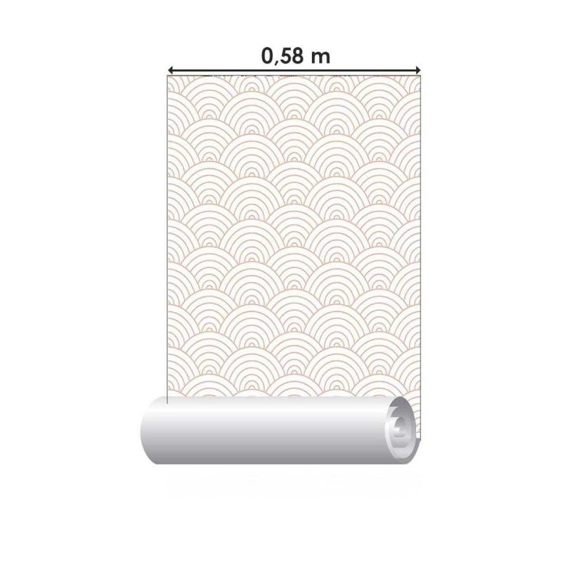 Papel de Parede Adesivo Geométrico Curvas Rosa N05288 - Papel na Parede